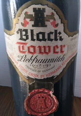 VTG German Black Tower Liebfraumilch Wine Stone Crock Stoneware Bottle 1970