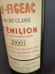 2000 Chateau Figeac St Emilion (empty) Bordeaux Bottle with cork