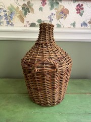 Vintage Wicker Demijohn Wine Bottle 11&Prime;