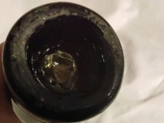 Brown Glass Wine Bottle Collectible Dark Glass Decorative Display Piece