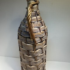 Vintage Hand Wicker Wine Bottle Woven Wine Jug Straw Wrapped Rustic Decor