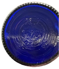 5 Vintage Cobalt Blue Wine Bottles 3 Trademark On Bottom