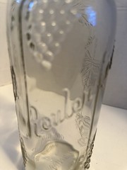 Vintage Reuler-Lewin Grape Pattern One Quart Glass Wine Bottle