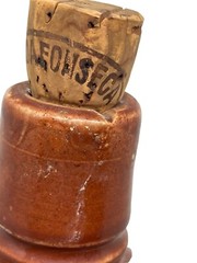 1970s J.M. Da Fonseca Portugal Stoneware Brownware Pottery Empty Bottle w/Cork