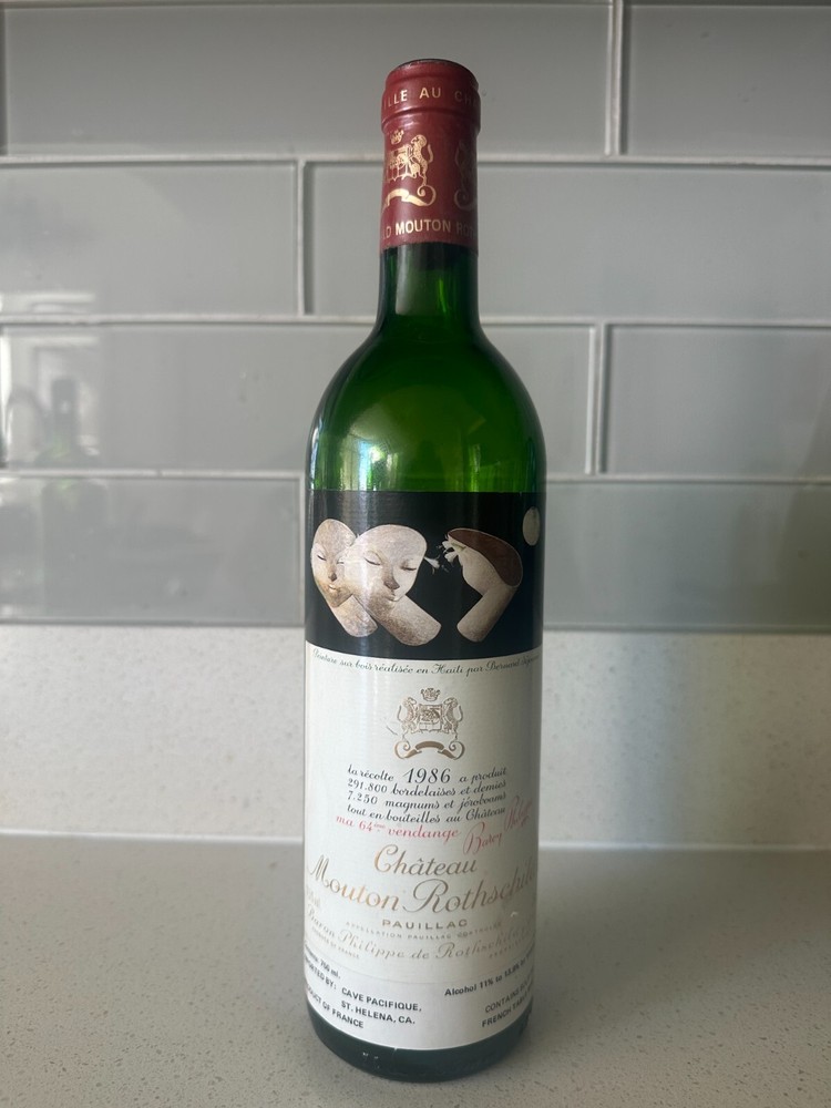 Chateau Mouton Rothschild Empty 750ML Bottle 1986