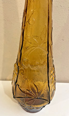 Vintage 22&Prime; MCM 1960s Italy Rossini Empoli Amber Fruit Genie Decanter Bottle 4