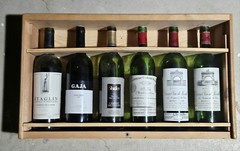 Bordeaux, Cabernet, And Red Blend Empty Wine Bottles In Wooden Case (6)