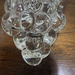 2 Vintage Clear Glass Grapes Cluster Shaped Wine Bottle Decanter Stamped Turkey