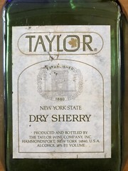 Vintage TAYLOR Dry Sherry Wine Bottle Dark Green Hammondsport NY New York