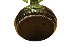Vtg Chianti Italian 17.5 » Green Glass Candle Holder Wine Bottle Lamp MCM 1960s