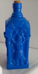 Rare Vintner Bottles / Wine Making Scenes in High Relief 8 3/4&Prime; Flashed Glass