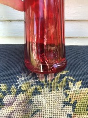 Empty Moselland Riesling HAPPY CAT Red Wine Bottle Kitsch Mosel Art Glass 13”