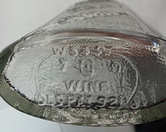 &rsquo;34 Owens-Illinois Glass Bottle Grape & Vines 4/5 QT 10x 4.5x 2.5 Pat 92116