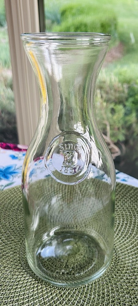 Paul Masson Vintage Clear Glass Wine Carafe Embossed &lsquo;Since 1852&rsquo; 9.75&Prime; Tall