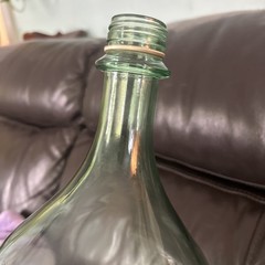 Vintage Demijohn Glass Bottle Vase Aqua/Green Glass Jug 12.5”