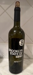 Brooklyn Nets NBA Super Rare Etched Empty Wine Bottle 2020 – MINT CONDITION