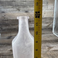 Vintage Frosted HU Heinz Co Wine Bottle Glass