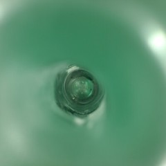 Frosted Green Glass Bottle Bong w/ Lucky Buddha Etched & Hole in Back 12&Prime;inx3&Prime;in
