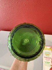 Gallo Half Gallon Flavor -Guard Green Glass Bottle Embossed Grapes & Vines VTG