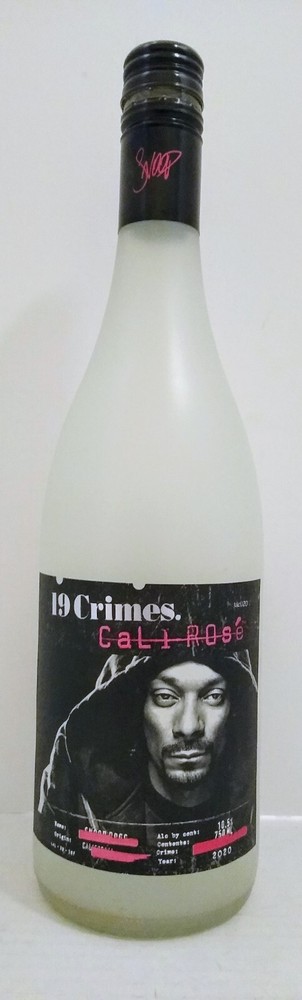 19 Crimes Cali Rose empty Wine Bottle Snoop Dog Brand 750ml 2020 Frosted Glass