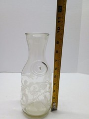 Vtg 1988 Norman Kosarin Wine Decanter Etched Doves Grapes Vines Birds Glass