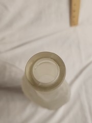 Vintage Frosted Glass Fish Shaped Bottle 14&Prime; Tall.
