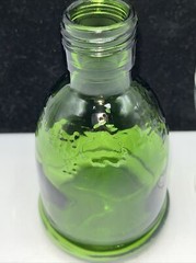 Rare Vintage 1976 Wine World Mini Green Glass Bottle 6.3 fl.oz. With Wine Cup