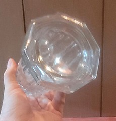 Lovely Pressed Glass Decanter Wine Bottle Pillar / Column style