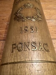 CHATEAUX PONSAC, CHATEAUX SANRENAY 19&Prime; Wood Wine Shop SIGN 1950