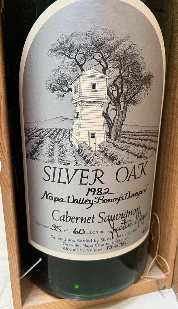 RARE 6L Silver Oak EMPTY Bottle SIGNED Justin Meyer #35/60 Imperial w/ Crate