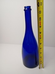 Vintage 12&Prime; Tall Cobalt Blue Glass Wine Bottle – Can be used as a Flower Vase