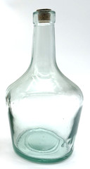 Recycled Glass Bottle with Cork Aqua Decorative Carafe Vase 100% Recycled