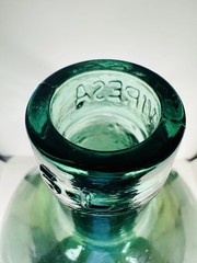 Mid-century Viresa Spain 5L Glass Green Demijohn Bottle Wine Leather Wrap READ