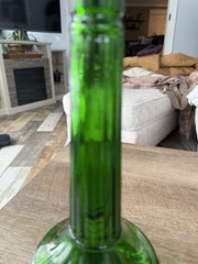 Vintage Italy Wine Jeanie Style Empoli Green Glass Bottle 11&Prime; Vase Beautiful