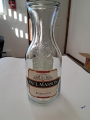 vintage Embossed Paul Mason Since 1852 Glass Wine Bottle 1 L Jar