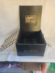 Del Dotto ‘The Beast’ luxury wine presentation box, black w/ gold grille/cage