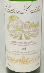 rare Chateau de Cadillac Rare 1988 French Bordeaux Wine Empty bottle man cave