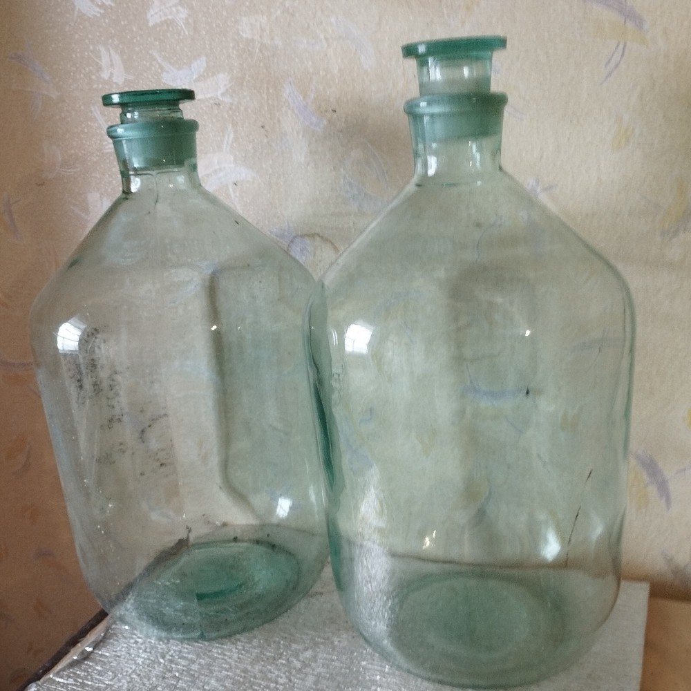 Vintage glass jar, 10 liter wine bottle, shipping 2 pcs.