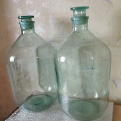 Vintage glass jar, 10 liter wine bottle, shipping 2 pcs.
