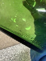 Vintage Wine World 1976 Green Glass Decanter Bottle 1.5 Litre Long Neck Handle