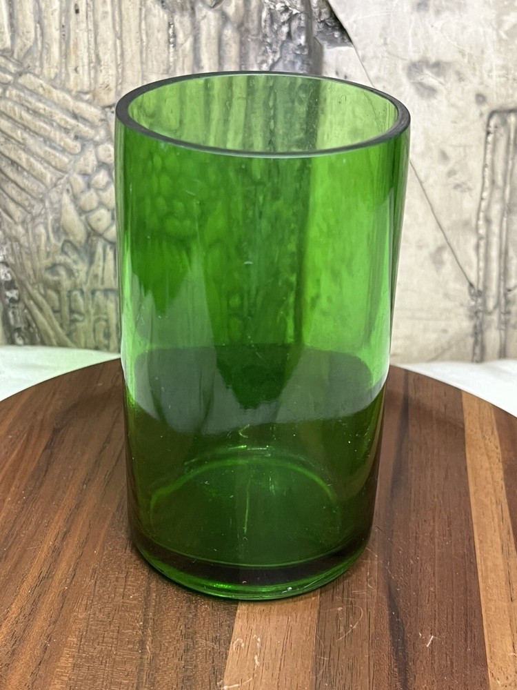 Heavy Green Wine Glass Made of Wine Bottle 5”