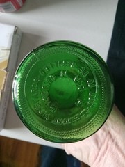 Vintage emerald green glass M. Lamont Vineyards 2/5 pint bottle.