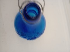Nice Vtg Casadis Milano Cobalt Blue « Jus de Fruits » Glass Wine Jug Italy Look