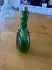 Vintage Empty Bocksbeutel Green Wine Bottle 750ml Display Bud Vase 8.5&Prime;!
