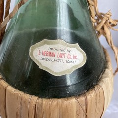 Lot of 2 Vintage Straw Wrapped Glass Wine Chianti Bottles ‘61 & ‘69 Bar Decor
