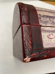 Vintage Chambertin Grand Cru Classe Empty Wine Case Dark Red Wood