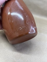 Vintage Lancers Ceramic Wine Bottle Vase Stoneware Portugal Glazed Red/Brown 9&Prime;H