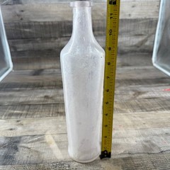 Vintage Frosted HU Heinz Co Wine Bottle Glass