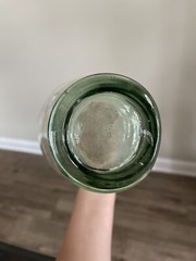 Glass Demijohn Bottle – Wavy Glass Bottle – Antique Demijohn – Light Green Glass