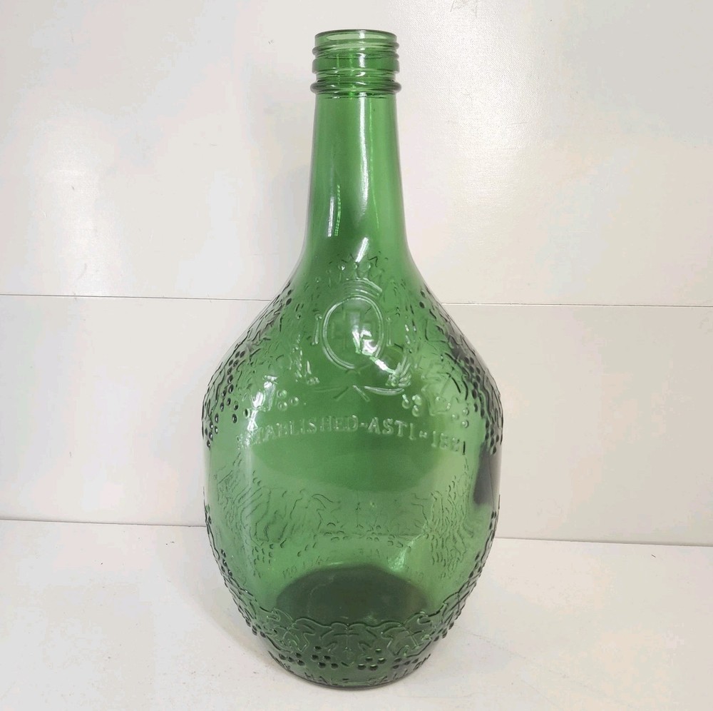 Vtg United Vintners 4555 half Gallon Green Glass Bottle/Established -1881
